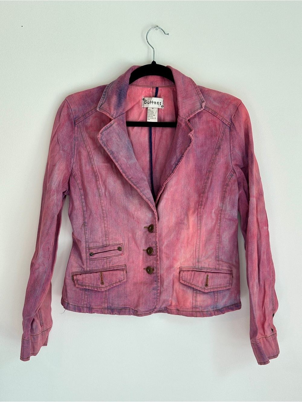 Tie Dye Denim Blazer Jacket